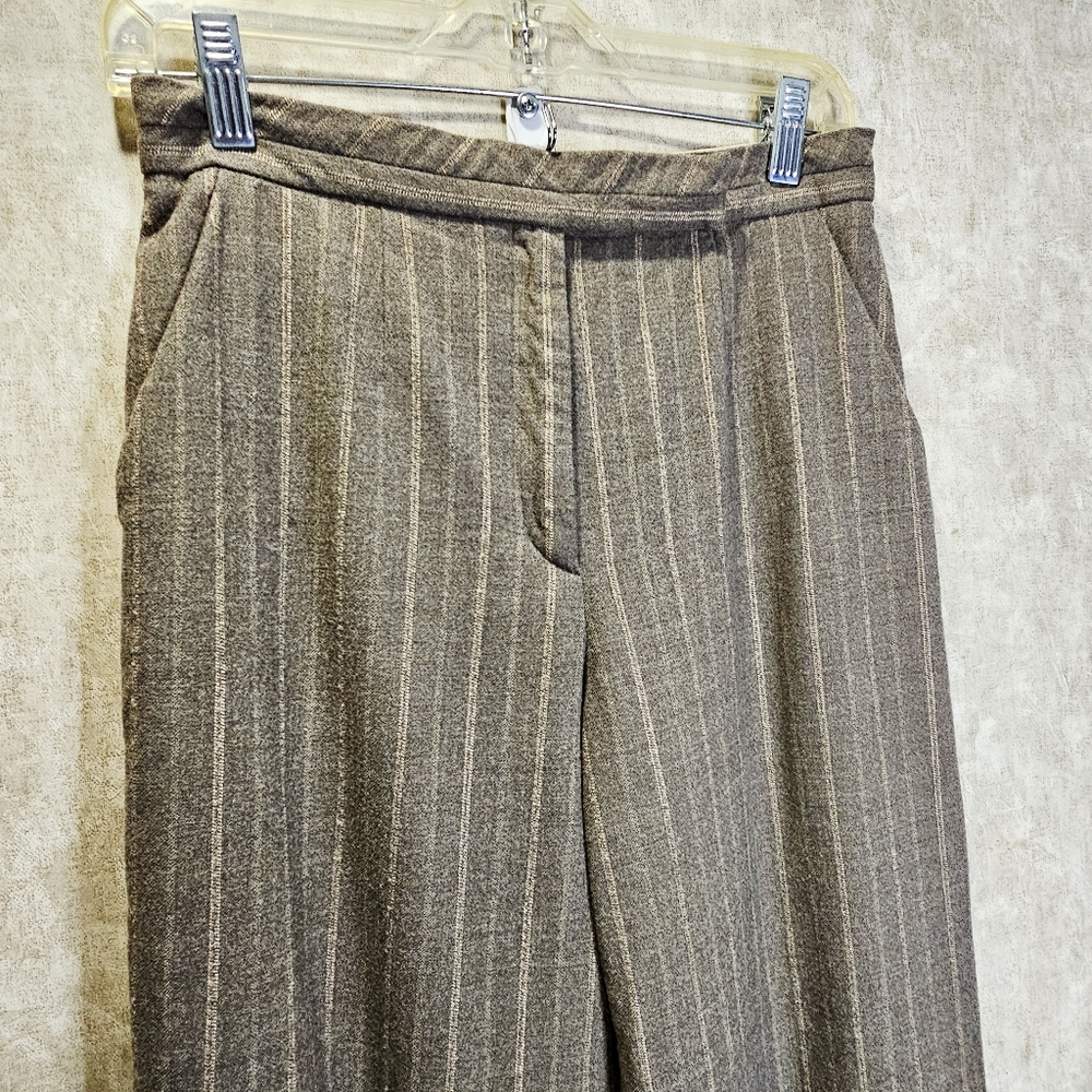 Escada Wool Striped Wide-Leg Trousers Women's Size 26x32 - Picture 2 of 10